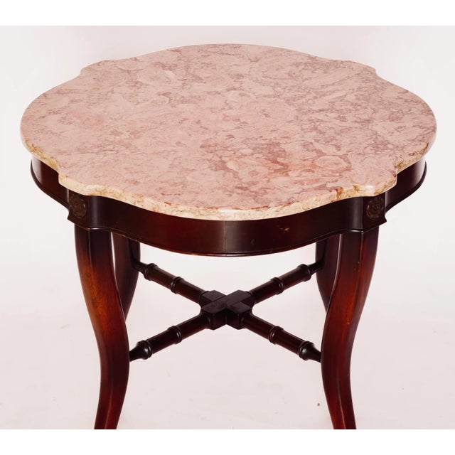 1940s Rococo Mahogany and Rouge Marble Centre Table For Sale - Image 11 of 13