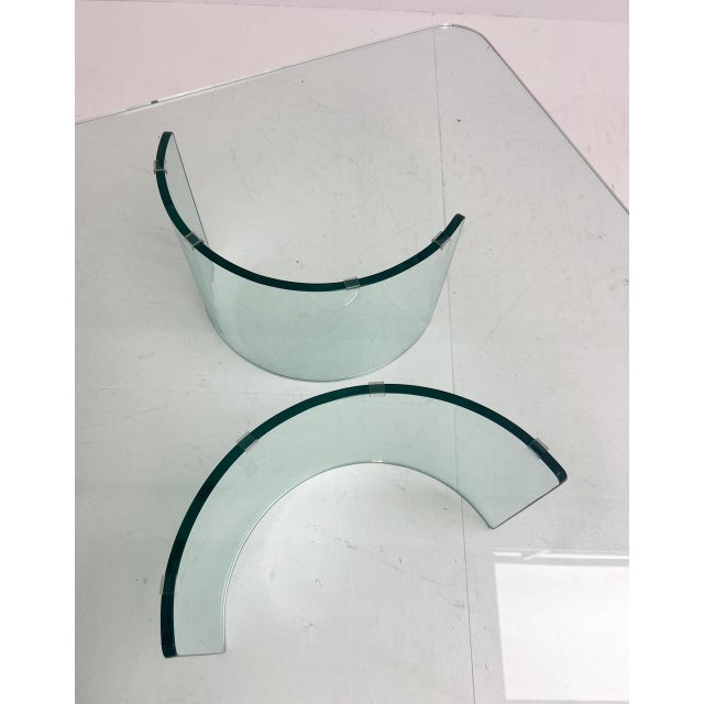 Cream Modern Italian Glass Coffee Table, 1970s For Sale - Image 8 of 13