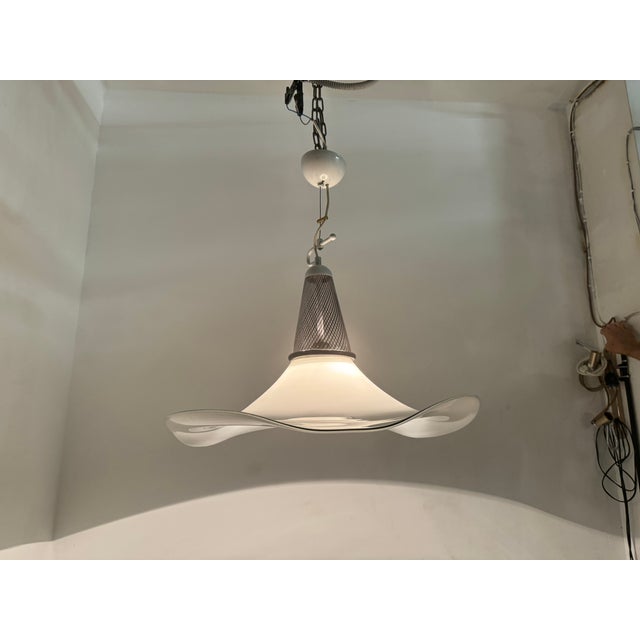 Large Black and White Murano Glass Pendant, 1970s For Sale - Image 4 of 13