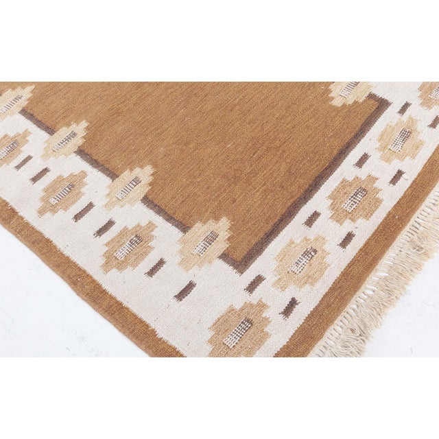 Mid-Century Modern Doris Leslie Blau Vintage Swedish Flat Woven Rug For Sale - Image 3 of 6