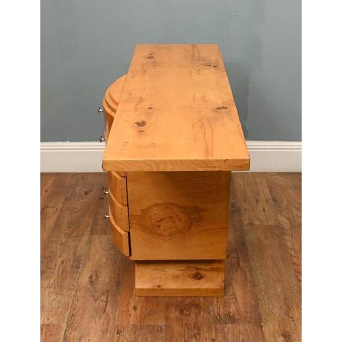 1930s Art Deco Console Table in Blonde Maple, 1930s For Sale - Image 5 of 8