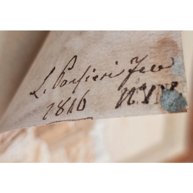 19th Century Italian Old Master Pen and Ink Drawing With Sepia Wash, Signed Illegibly For Sale - Image 9 of 10