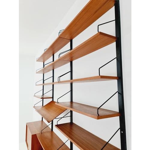 Large Mid-Century Modern Danish Teak Wall Unit by Poul Cadovius for Cado, Denmark, 1960s For Sale - Image 9 of 18