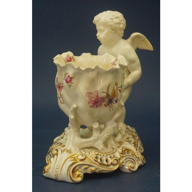 Beige Antique Triptych of Cherubs and Sauceboat in Porcelain from Moore Brothers Longton Factory, England, 1890s, Set of 4 For Sale - Image 8 of 18