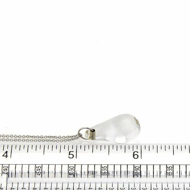 Mid 20th Century Mid 20th Century Tiffany & Co. Peretti Platinum Rock Crystal Tear Drop Pendant Necklace For Sale - Image 5 of 5