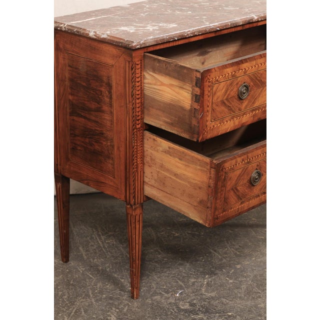 Brown 18th C. Veneer W/ Marble Top Chest, Italy For Sale - Image 8 of 10