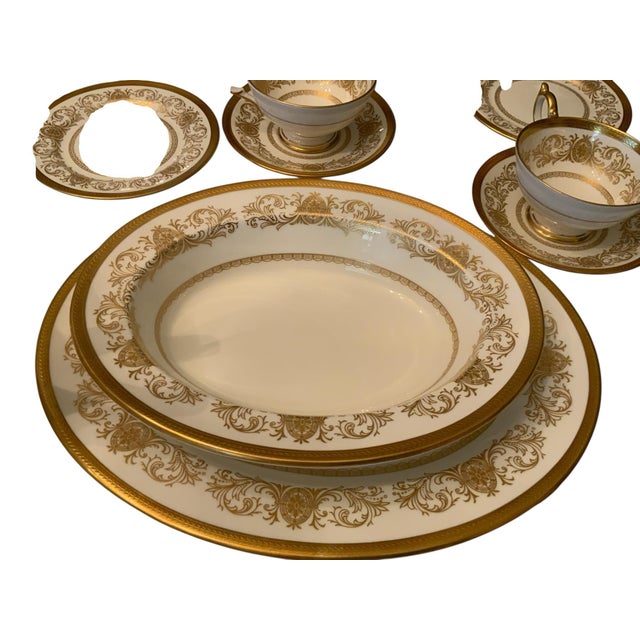1970s 1970s Aynsley Imperial Gold Fine Bone China Estate Collection 130 Pc for 12 Teapot Coffee Pot Platters Staffordshire For Sale - Image 5 of 12