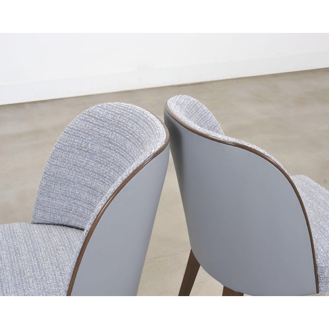 Set of Six A. Rudin No. 807 Walnut Bouclé Gondola Dining Chairs For Sale - Image 16 of 18