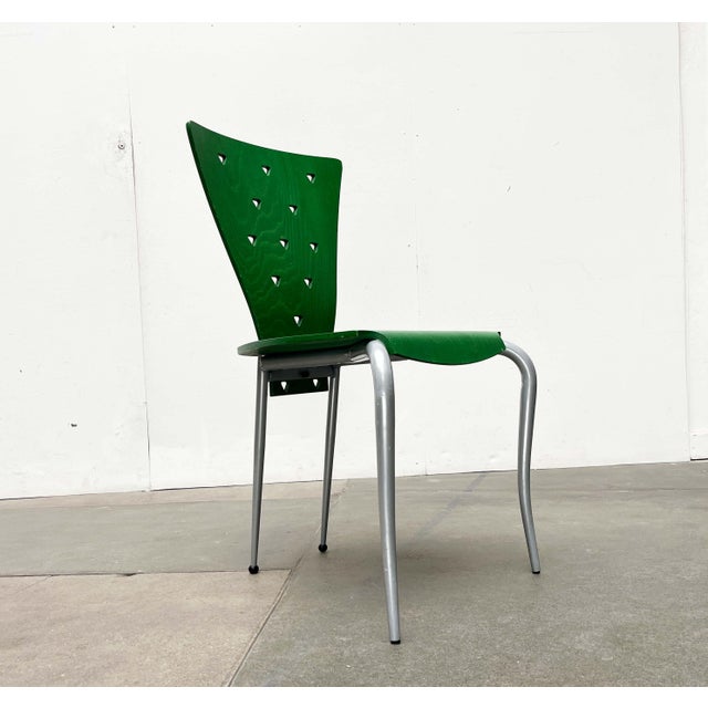 Postmodern Italian Green Side Chair, 1980s For Sale - Image 12 of 18