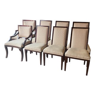 Set of 8 Nancy Corzine Art Deco Style Mahogany Dining Chairs For Sale