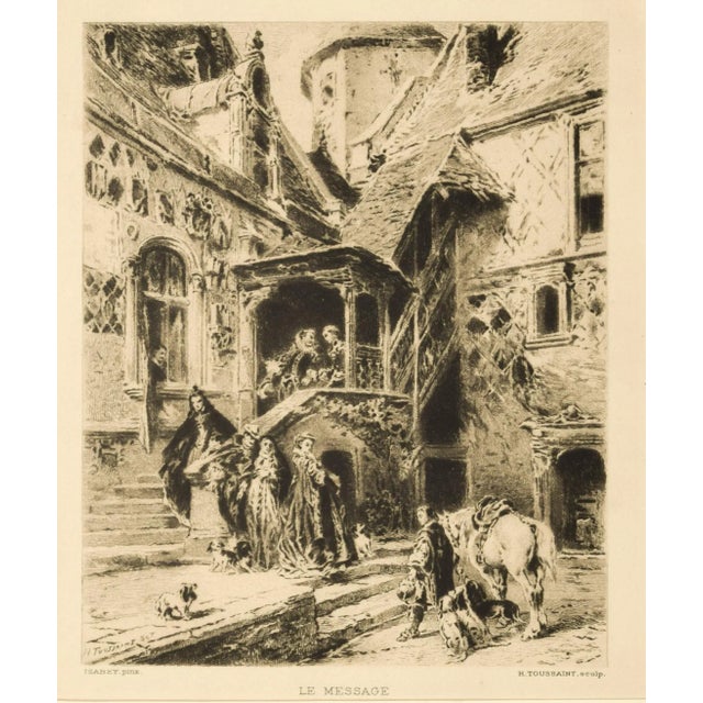 The Message Etching by Henri-Charles Toussaint after Toussaint E. Isabey, 1880 For Sale - Image 4 of 4
