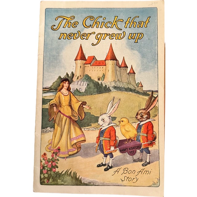 Art Deco 1926 Bon Ami “The Chick That Never Grew Up” Illustrated Advertising Booklet With Antique Easter Die-Cut For Sale - Image 3 of 12