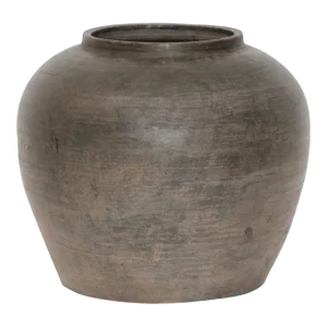 Mid-Century Vintage Gray Pottery Jar