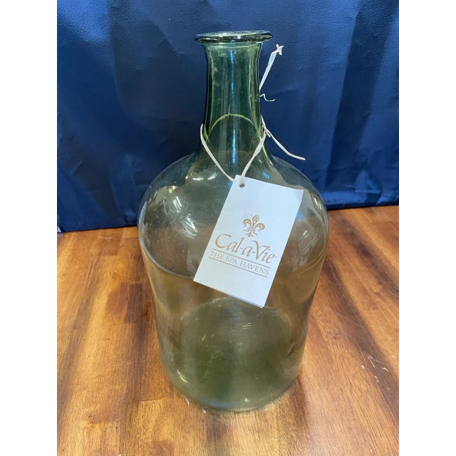 Antique Hand Blown Italian Green Glass 19th century wine bottle. Perfect for a wine room or kitchen display. 17" high x 7...