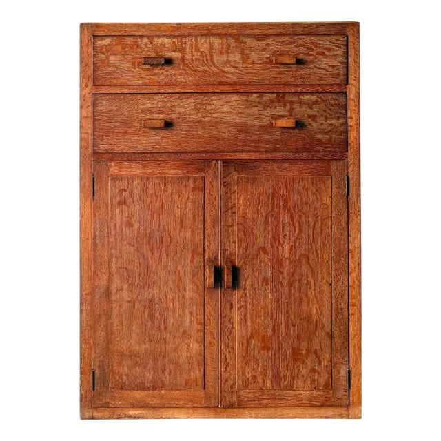 Tallboy Cabinet with Drawers in Limed Oak from Heals of London, Britain, 1930s For Sale