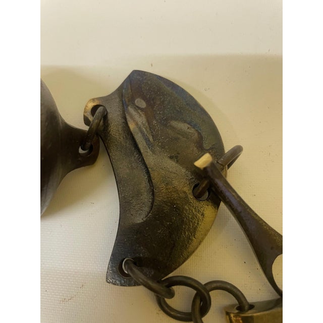 Wood Vintage Richard Fisher / u.s. Bells Modernist Cast Bronze & Hardwood Wind Bell For Sale - Image 7 of 10