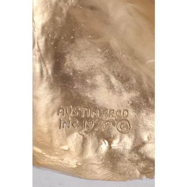 Austin Productions Vintage Austin Productions Inc Gold Toned Female Floral Hat Statue Sculpture For Sale - Image 4 of 10