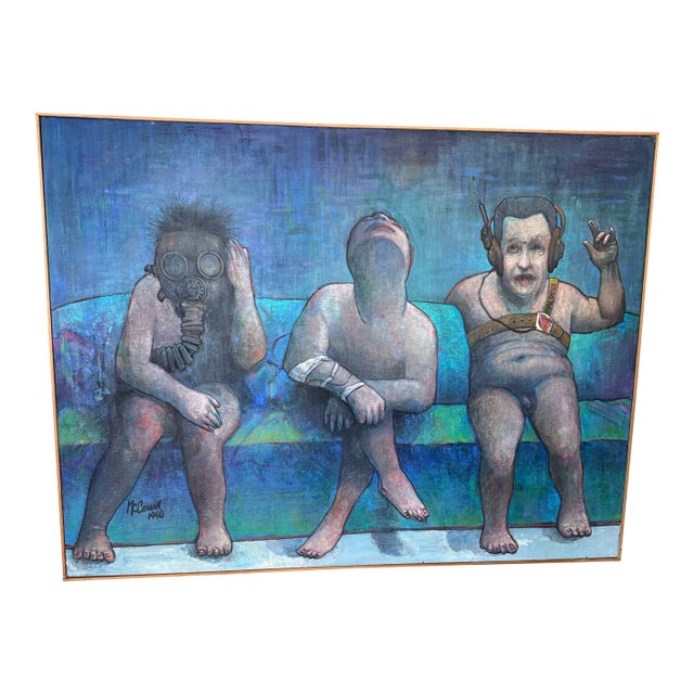 1990s Stephen McCowan Expressionism Oil on Canvas Painting Coconut Grove Miami For Sale