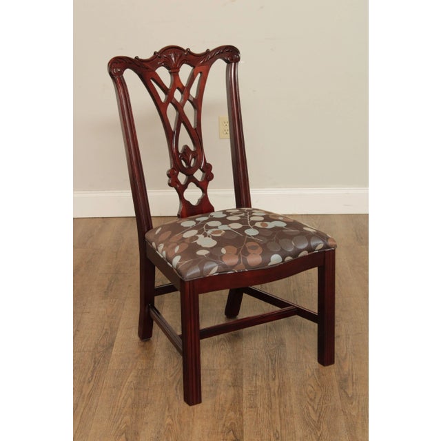 Brown Thomasville Chippendale Style Carved Mahogany Dining Chairs - Set of 8 For Sale - Image 8 of 13