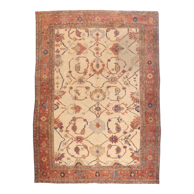 Late 19th Century Persian Sultanabad Rug, 10'09 X 15'01 For Sale