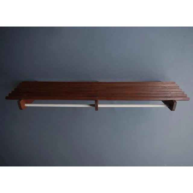 Wood Vintage Teak Wall Mounted Clothes Rack, 1960s For Sale - Image 7 of 9