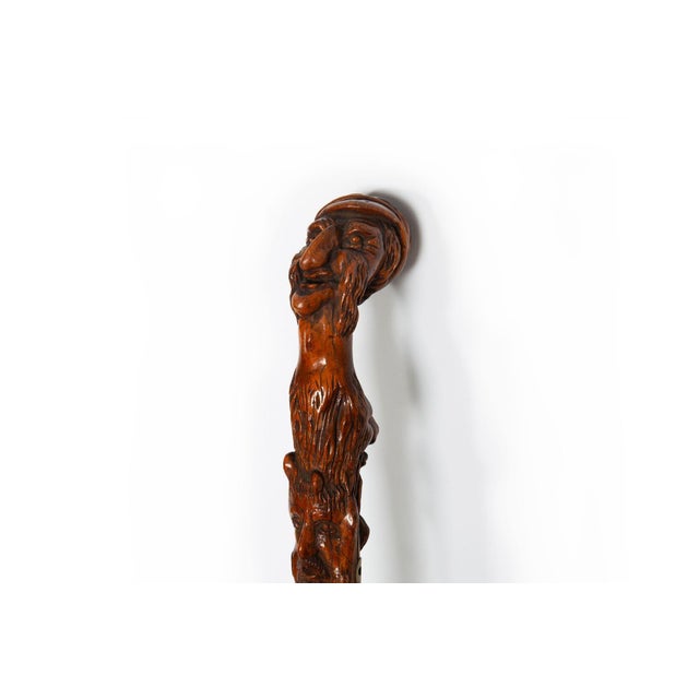 Early 20th Century Antique Folk Art Carved Walking Stick Whistle Cane For Sale - Image 6 of 18