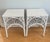 This beautiful pair of painted wicker side tables are divine! The tops are woven chevron design rattan and the sides and...