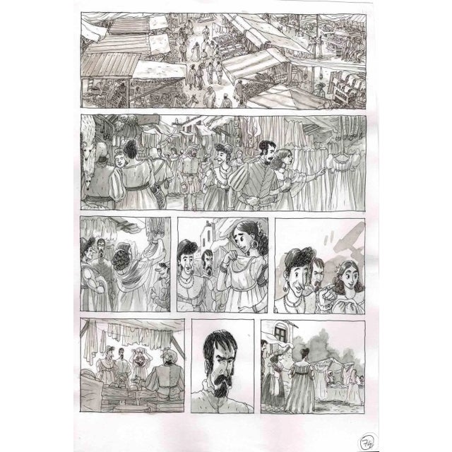 This work entitled "Market day in the Kingdom of Naples" is a board of the graphic novel published in 2016 by Kleiner Flug...