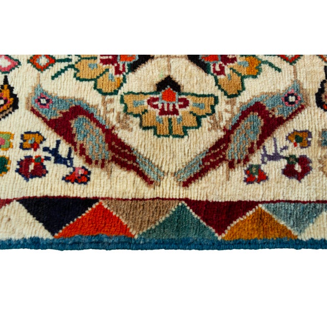 Textile Hand-Knotted Gabbeh Nomadic Rug For Sale - Image 7 of 11