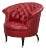 Red Leather Barrel Back Chair For Sale