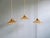 Amber-Colored Pleated Glass Pendant Lights, 1930s, Set of 3 For Sale - Image 9 of 18