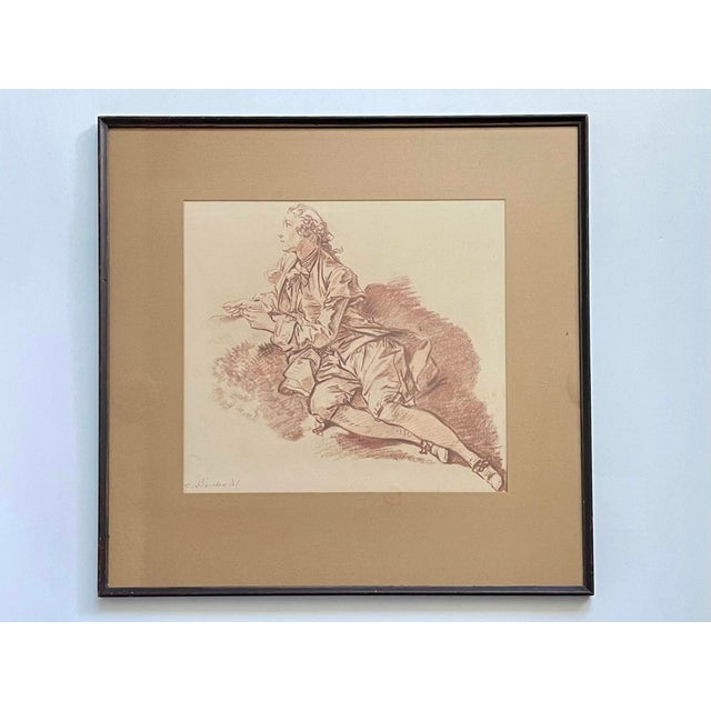 The Original painting of this magnificent print with signature copy is in Louvre Museum. The print entitled Young Man...