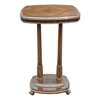 Late 20th-Century Empire Style Fruitwood Pedestal Side Table. For Sale