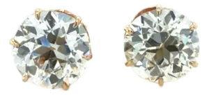 Late 19th Century Pair of Victorian 2.80 Carat Old European Cut Diamond Stud Earrings