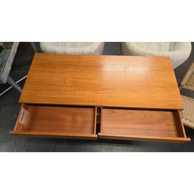 1960s Kofod Larsen Style Wood Console by Ethan Allen For Sale - Image 5 of 8