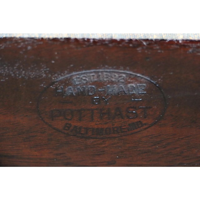 Needlepoint & Mahogany Footstool by Potthast Brothers For Sale In Philadelphia - Image 6 of 7