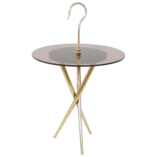 Mid-Century Italian Brass and Tinted Glass Occasional Table, 1950s For Sale - Image 13 of 13