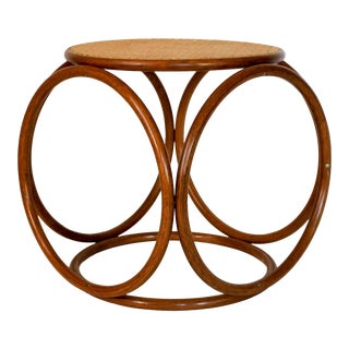 Thonet Style Bentwood & Cane Stool For Sale