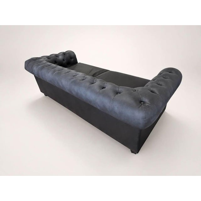 Studio-Finished Dark Charcoal Chesterfield Sofa With Tufting and Rolled Arms For Sale - Image 4 of 5