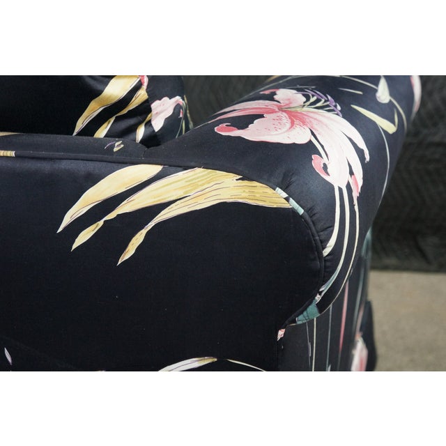 Mid 20th Century Pair Mid Century Erwin-Lambeth for John Stuart Botanical Lily Rolled Arm Sofas For Sale - Image 5 of 17