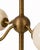 8 Light Brass Dome Chandelier, Mid Century Tiered Pendant Light, Cream Shade Ceiling Fixture, Sculptural Dining Room Lighting For Sale - Image 4 of 9