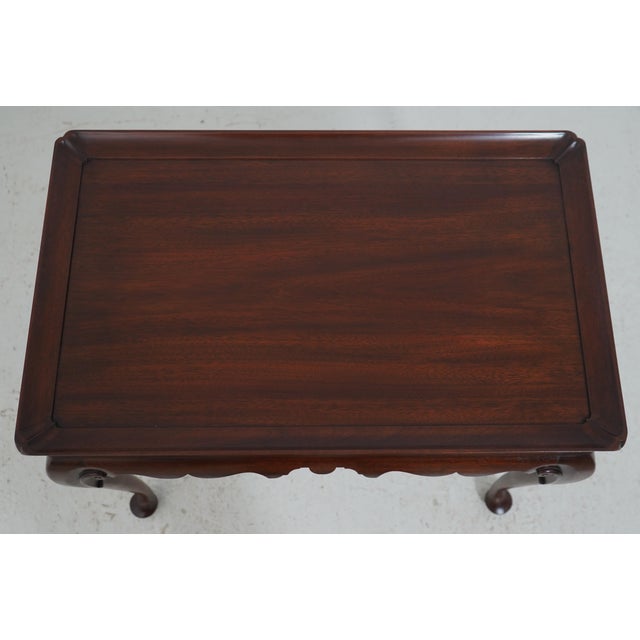 Wood Henkel Harris Mahogany Queen Anne Style Tea Table For Sale - Image 7 of 18