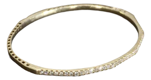 14k Yellow Gold Bracelet With Round White Diamonds