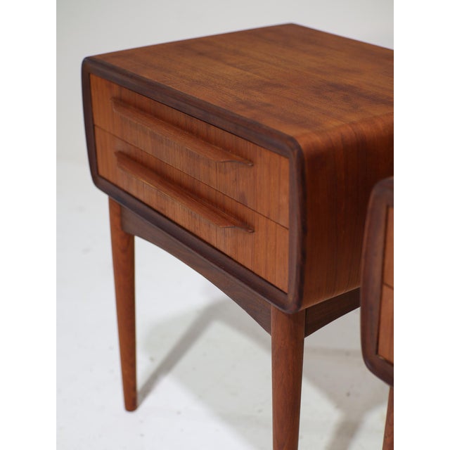 Brown Teak Bedside Tables by Johannes Andersen for Silkeborg Møbelfabrik, Denmark, 1960s, Set of 2 For Sale - Image 8 of 12