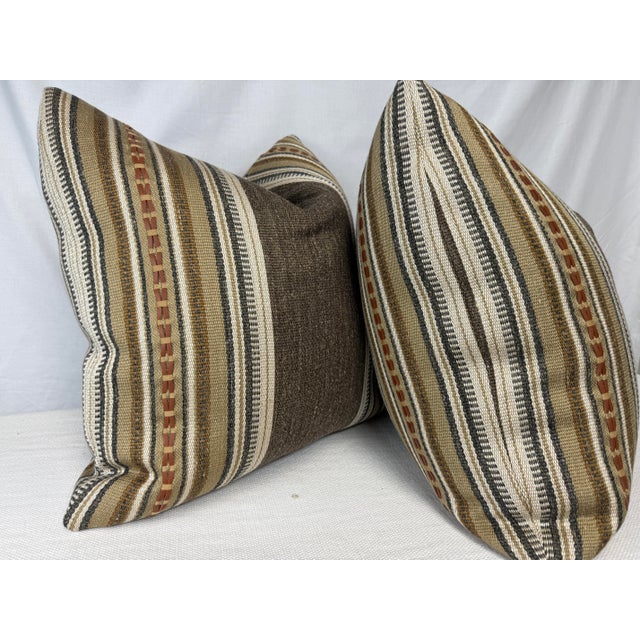 Transitional Kravet Couture "Handwork" in Shale 22" Pillows-a Pair For Sale - Image 3 of 3