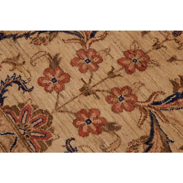Textile Boho Chic Ziegler Beige Tan Hand-Knotted Wool Rug - 9'0'' X 12'1'' For Sale - Image 7 of 8