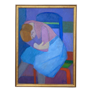 Original Mid 20th Century Figurative Oil Painting by Florence Zlowe (1902-1992)