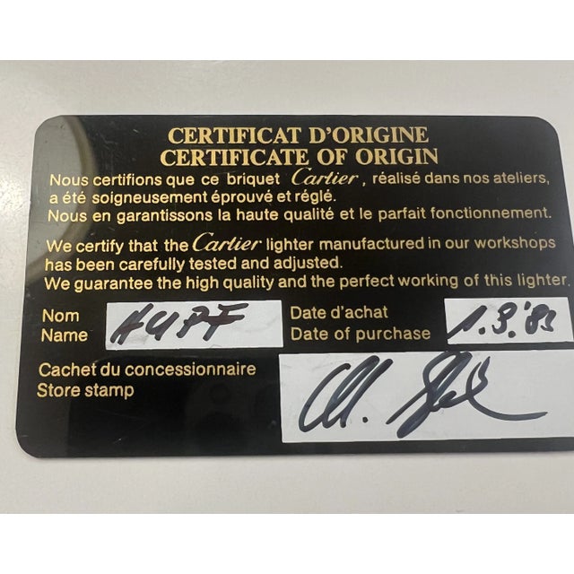 Vintage Lighter in Gold Plating with Trinity Circlet & Travel Case from Cartier, 1983, Set of 2 For Sale - Image 11 of 12