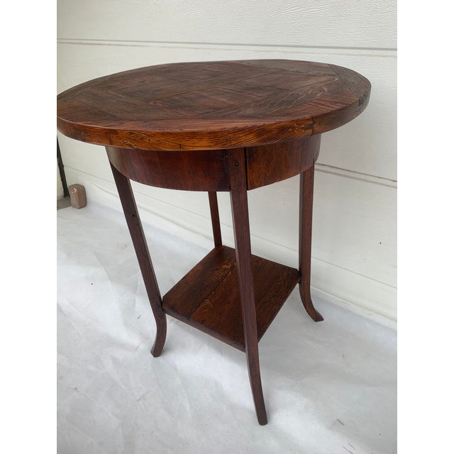 Brown Art Deco Style Oak Table, 1940s For Sale - Image 8 of 16