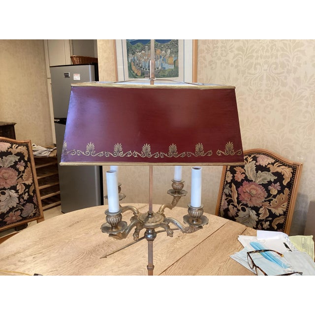 Metal French Vintage Tole Lamp For Sale - Image 7 of 9